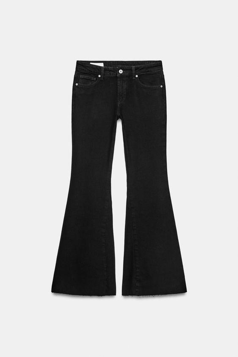 ZARA ДЖИНСЫ TRF FLARE EXTRA CONFORT С НИЗКОЙ ПОСАДКОЙ, ЧЕРНЫЙ
