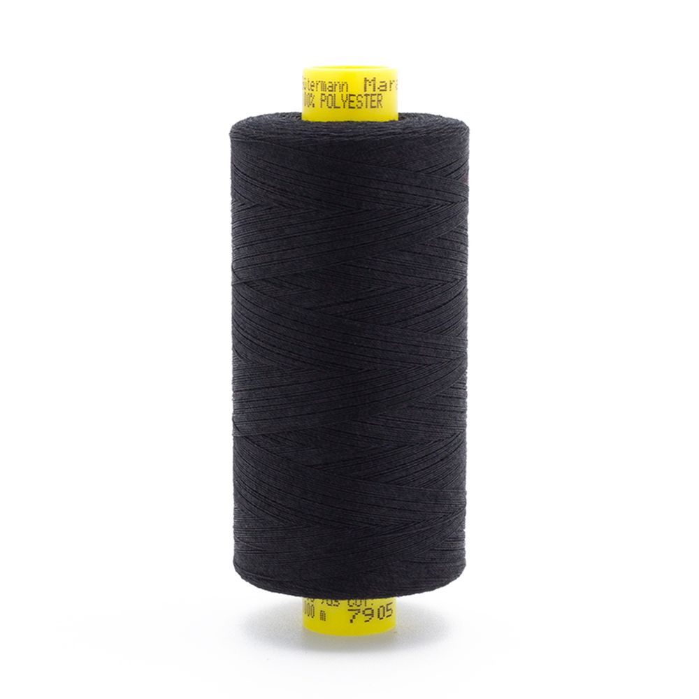 Нитка Gutermann Mara 120 (1000 метров), 1 кат., универсальная | 7905 черный обсидиан