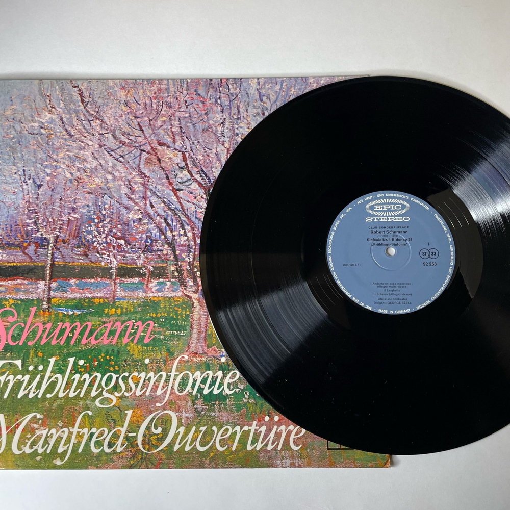 Винтажная виниловая пластинка LP Schumann Шуман, Cleveland Orchester, George Szell, Fruhlingssinfonie, Manfred Ouverture Увертюра Манфред (Германия 1971)