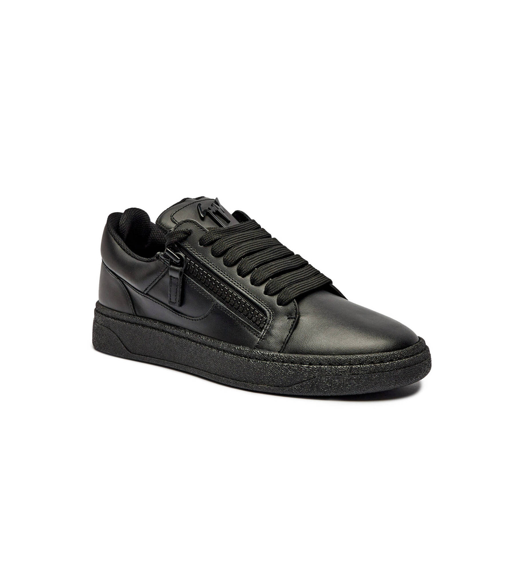 Кожаные кроссовки a1 talogo Giuseppe Zanotti - черный(RM30034)
