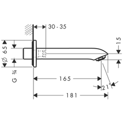 Hansgrohe Metris Излив на ванну 31494000