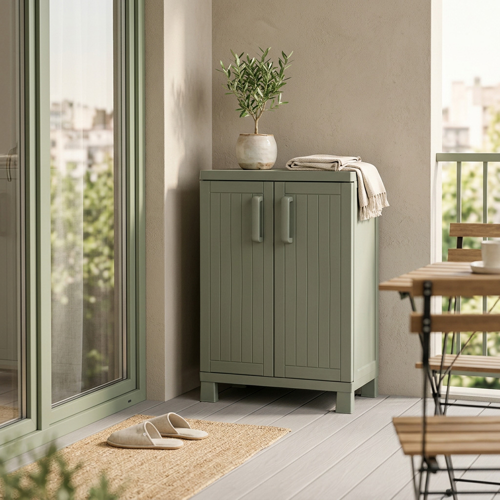 Уличная пластиковая тумба Toomax Wood Cabinet olive