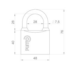 Замок навесной PUNTO PK-0150 3 кл. /59109/