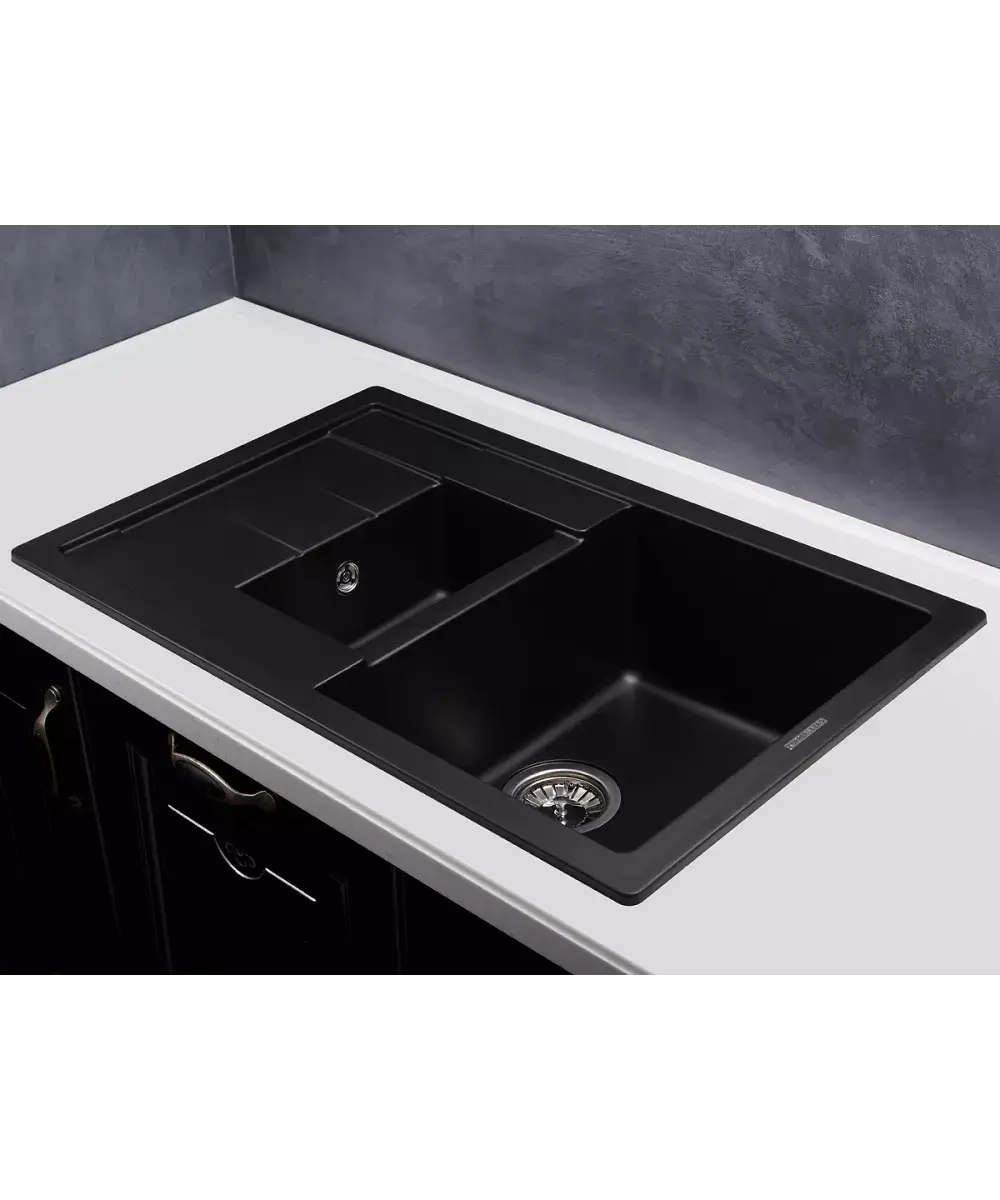 Кухонная мойка Kuppersberg MODENA 1,5B1D BLACK METALLIC фото 2