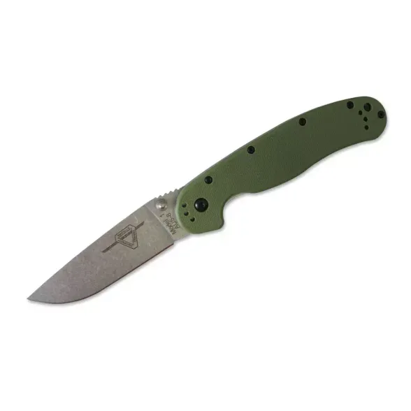 Цена наНож складной Ontario RAT-1, сталь Aus-8, Stonewash, рукоять термопластик GRN, olive