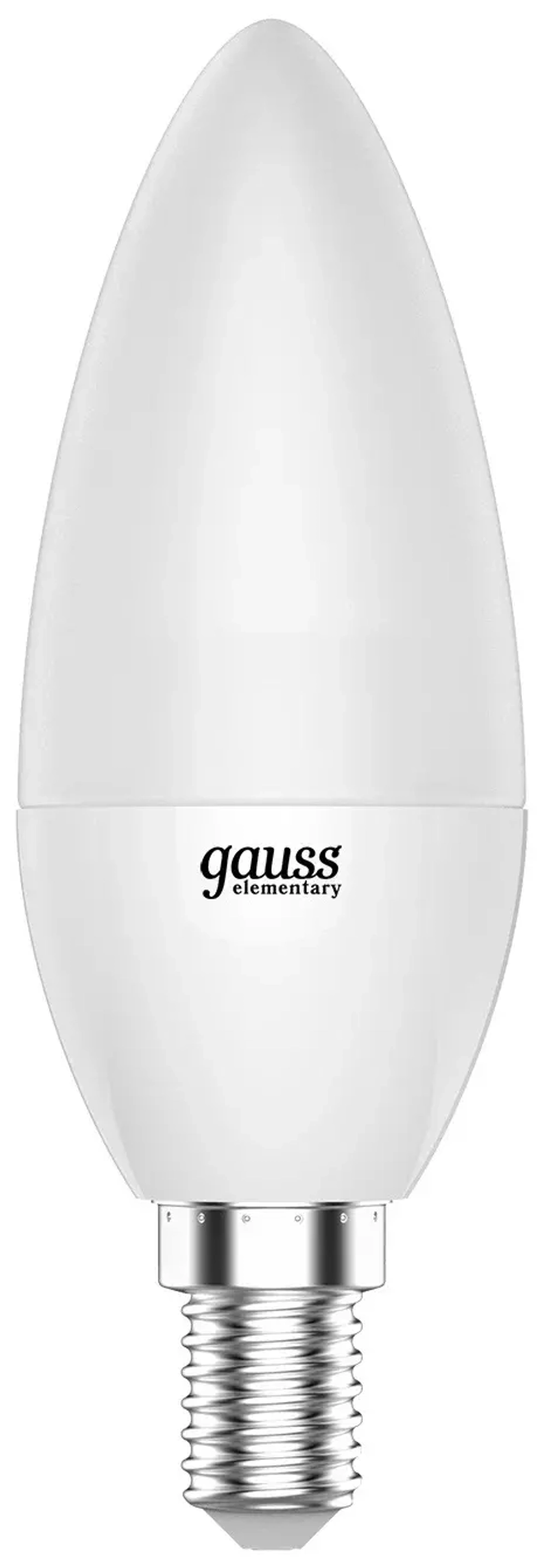 Лампа Gauss LED Elementary Свеча 6W E14 4100K (3шт в упак) 33126T