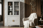 Шкаф-витрина Garda Decor 2 стеклянных фасада с Комод Garda Decorом с 2-мя ящиками