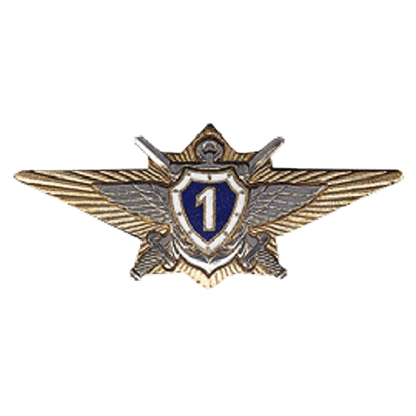 Знак "Классность ВС офицерский 1"  (золотой, металл)