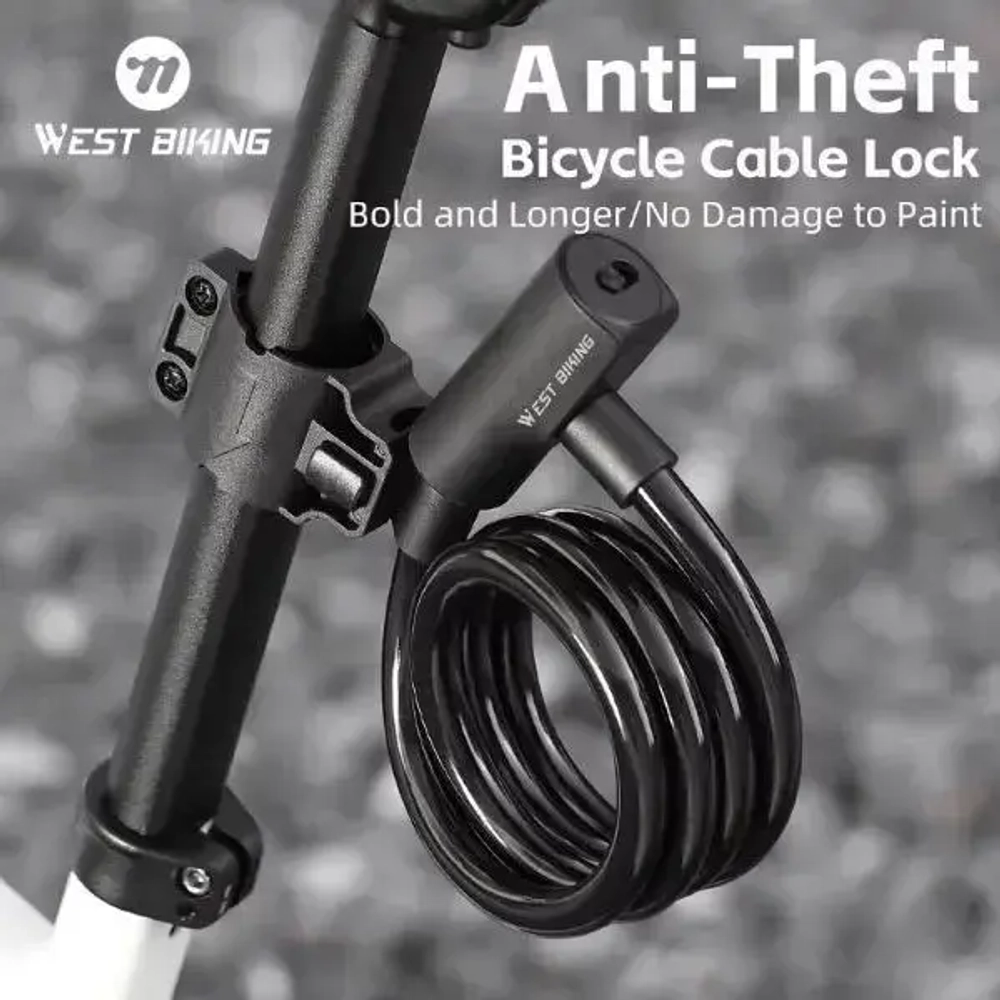 Замок велосипедный тросовый West biking, YP0705100