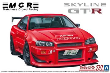 Сборная модель 1/24 Aoshima Nissan Skyline GT-R BNR34 '02 MCR
