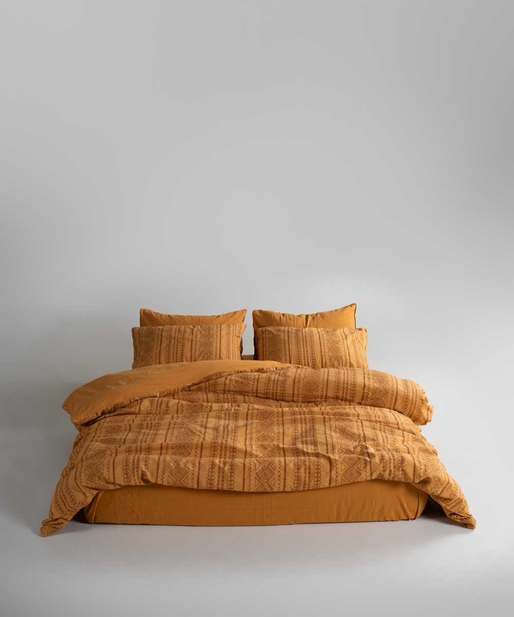 Lımasso КПБ 4 пр. Coastal Trio Mustard ЕВРО пододеяльник 200*220, простынь 240*260, наволочки 50*70 2шт
