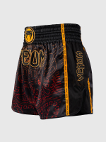 Шорты тайские Venum Quetzal Fury Black/Fury Red/Tangerine
