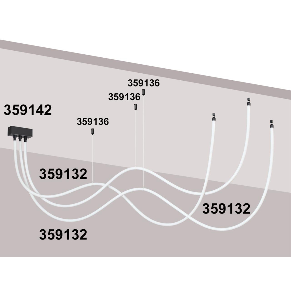 359132 KONST NT23 084 черный Светильник светодиодный IP20 LED 3000K 38W 170-265V 3800Лм RAMO