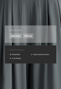 OYSHO Широкие брюки Light Touch с защипами, стальной серый