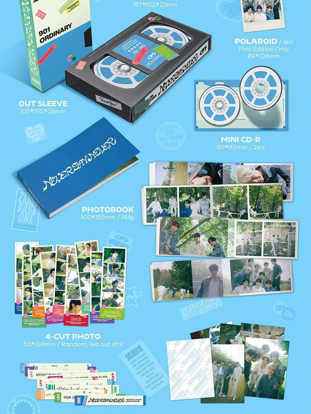 Альбом ZEROBASEONE - NEVER SAY NEVER 1st Album PHOTOBOOK 2 Version SET