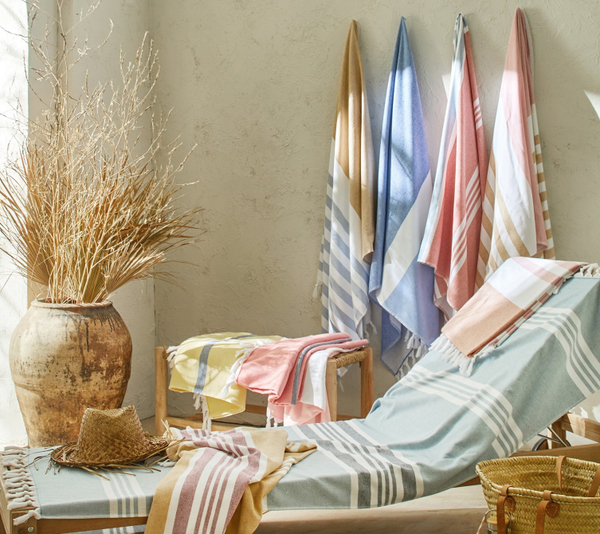 Полотенце Пляжное полотенце ESCALE DENIM100х180 Blanc des Vosges 100x180 Разноцветный