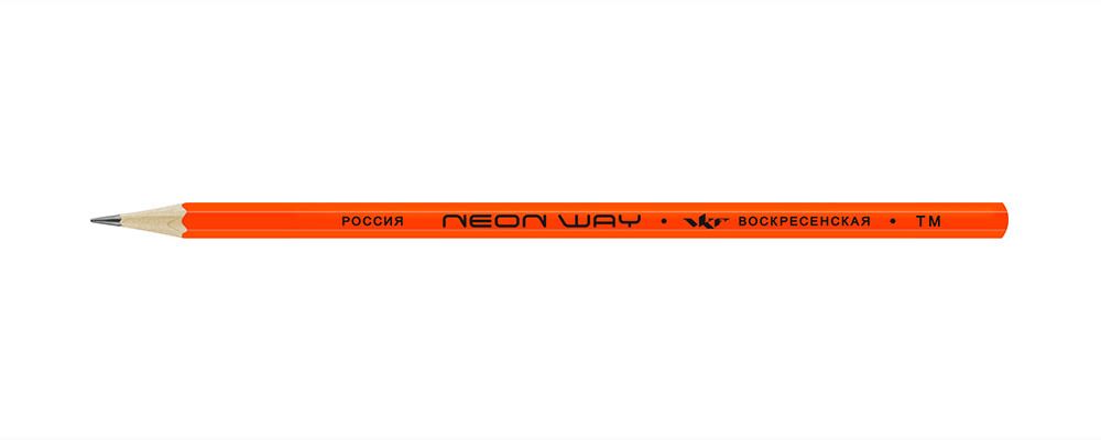 Карандаш чернографитный неоновый заточенный ТМ (HB) 72 шт, Neon way NW04, 1543 оранжевый, ВКФ NW04