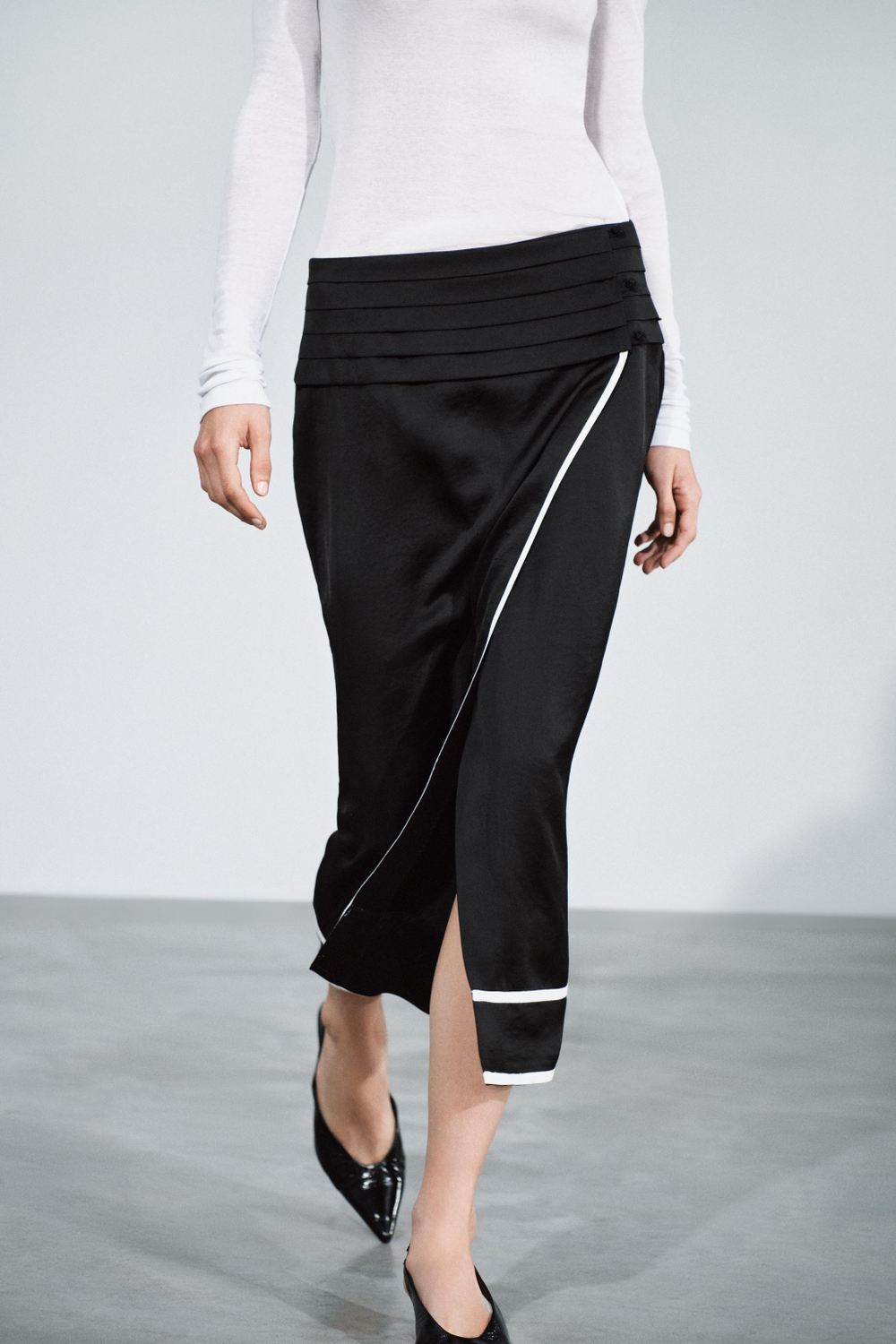 ЮБКА МИДИ С ПОЯСОМ — ZW COLLECTION — ZARA