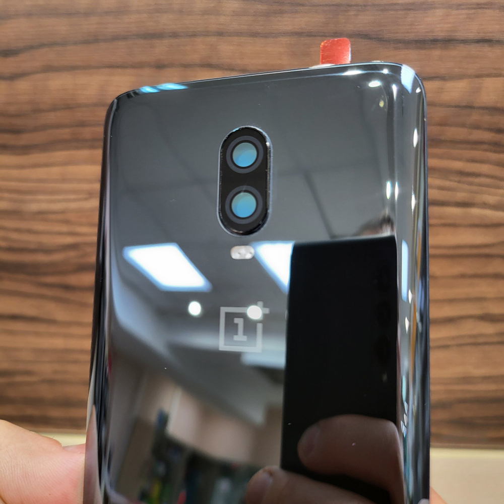 Крышка для OnePlus 6T оригинальная (заднее стекло) цвет: чёрный глянцевый