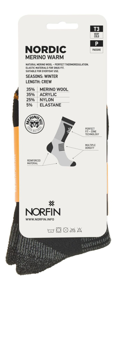 Носки Norfin T3P NORDIC MERINO WARM CREW р.(39-41) M