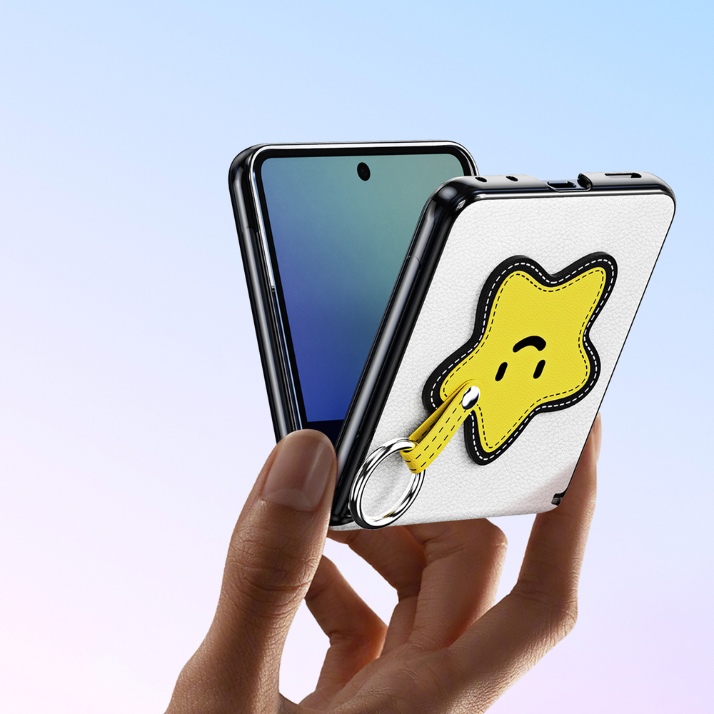 Чехол белого цвета с рисунком для Samsung Galaxy Z Flip 8, серия Luvy Series Case (со съемным ремешком) от Dux Ducis