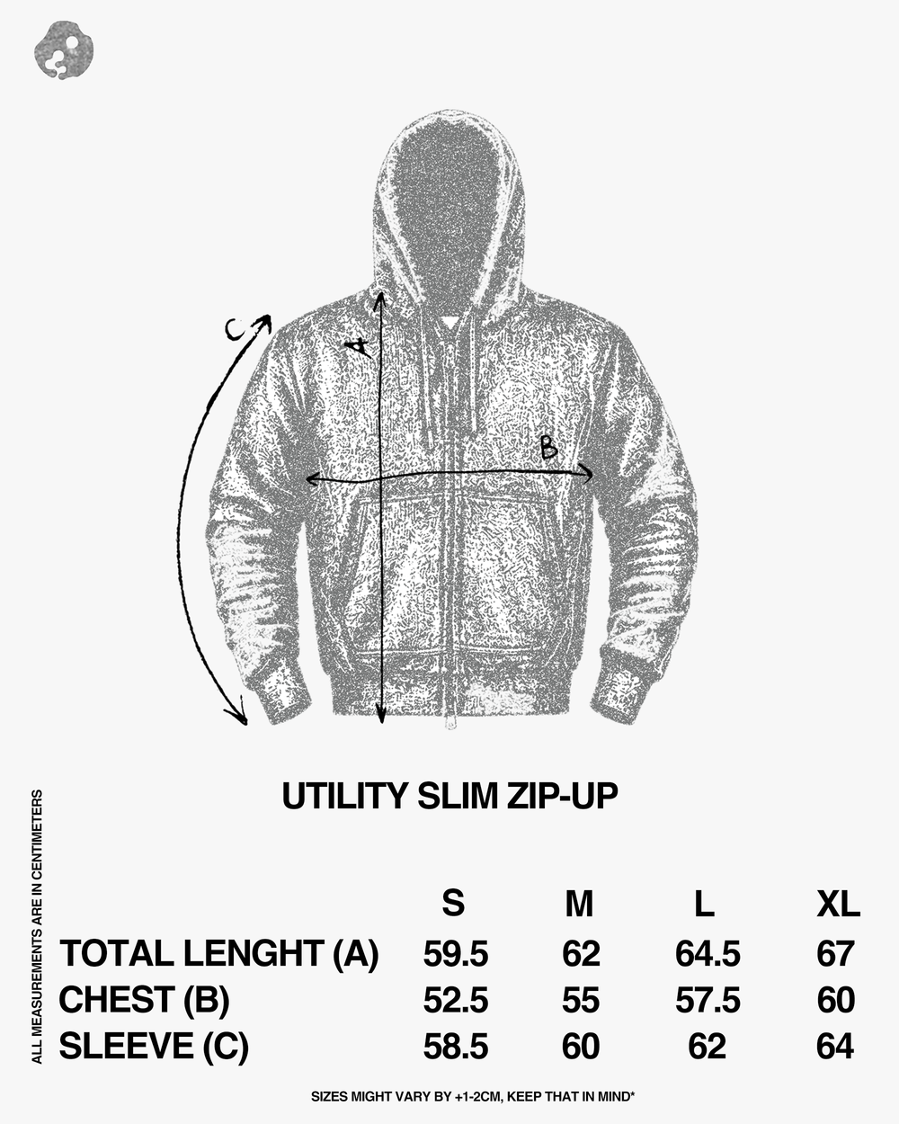 UTILITY slim zip-up hoodie