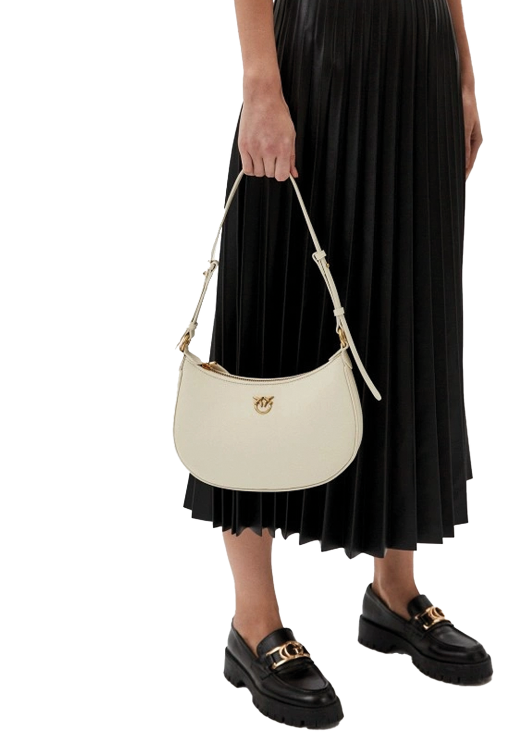 LOVE BAG HALF MOON SIMPLY - white