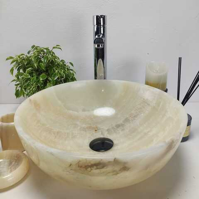 Раковина из оникса Bowl Yellow BO-60949 40x40x15 из натурального камня