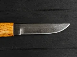 Нож Ханты-Манси, дамасская сталь, рукоять карельская берёза