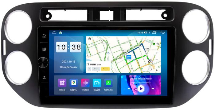 Магнитола для Volkswagen Tiguan 2011-2017 - Parafar PF488LUX1LHDAV на Android 12, Быстрая, CarPlay, 4G SIM-слот