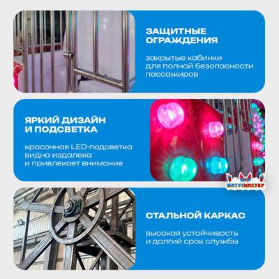 Гигантское колесо обозрения «Время чудес» — 12 м, 10 кабин, до 20 человек