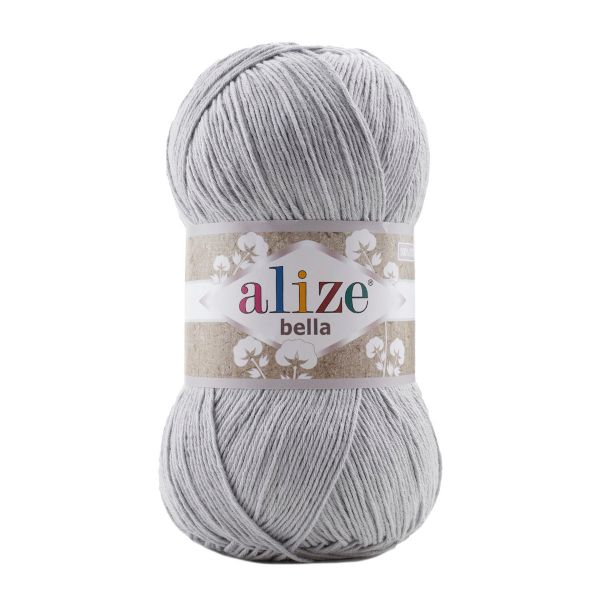 Пряжа Alize (Ализе) Bella 100 / уп.5 мот. по 100 г, 360м, 021 серый A