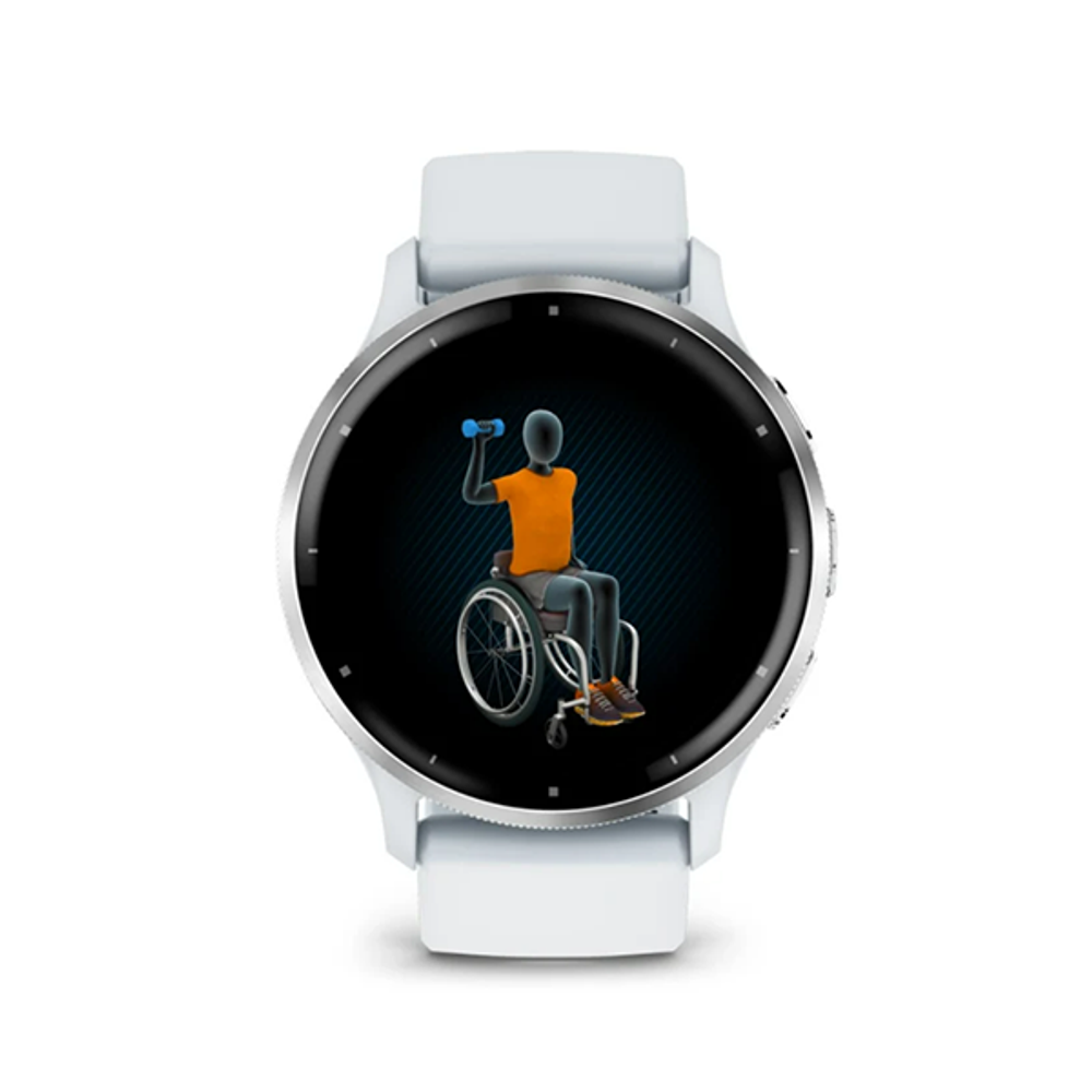Умные часы Garmin Venu 3 45 мм Серебряный безель из нержавеющей стали, корпус из белого камня и силиконовый ремешок