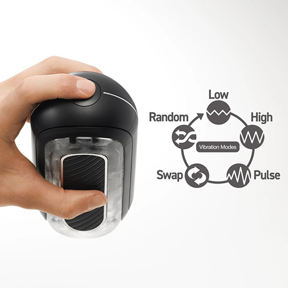 Черный мастурбатор с вибрацией Tenga Flip Zero Gravity TFZ-105