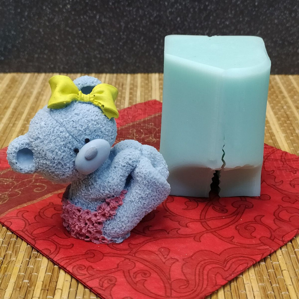 Молд 3D Мишутка с бантиком, 7,4*4,1*7,2 см