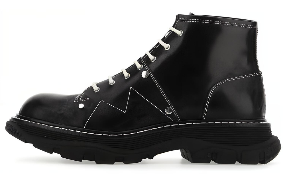 Alexander McQueen Tread Lace Up Boots "Black"