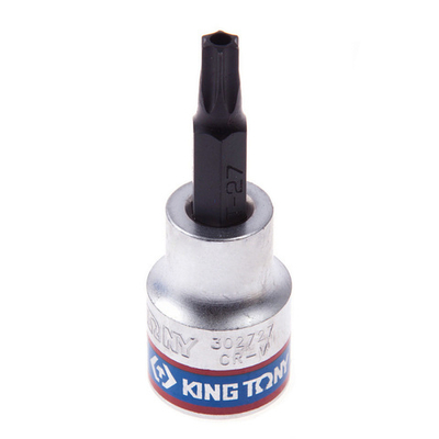 KING TONY (302727) Насадка (бита) торцевая 3/8", L = 50 мм, TORX с отверстием, T27