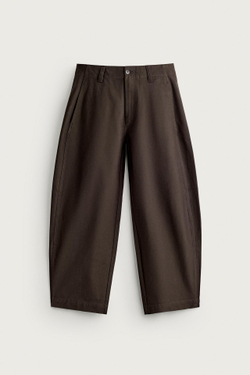 ZARA БРЮКИ BALLOON FIT, КОРИЧНЕВЫЙ