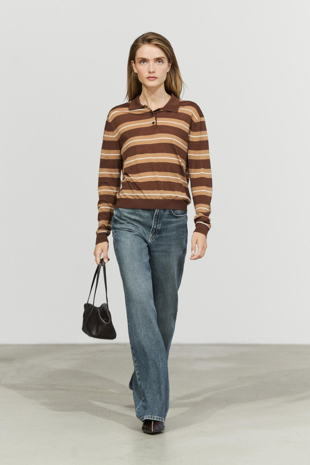 Massimo Dutti Полосатый свитер-поло, тоффи