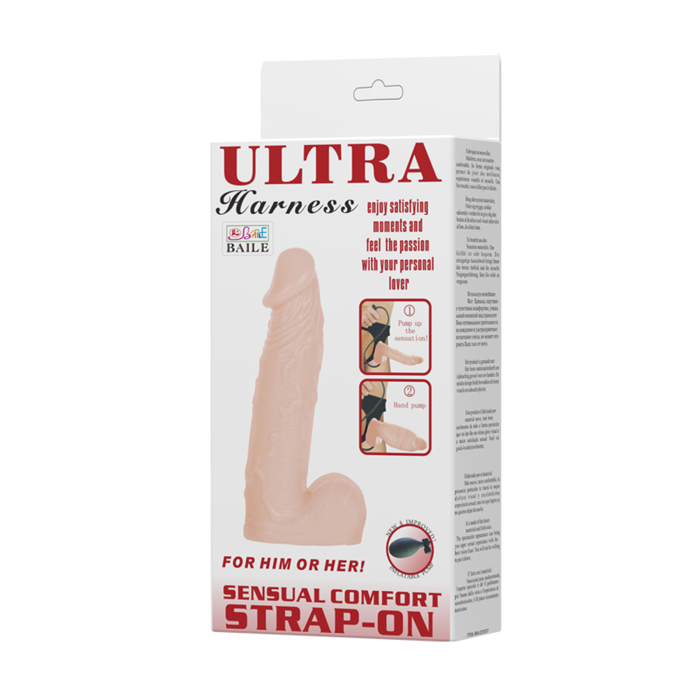 Надувной страпон Ultra Harness Sensual Comfort с насосом