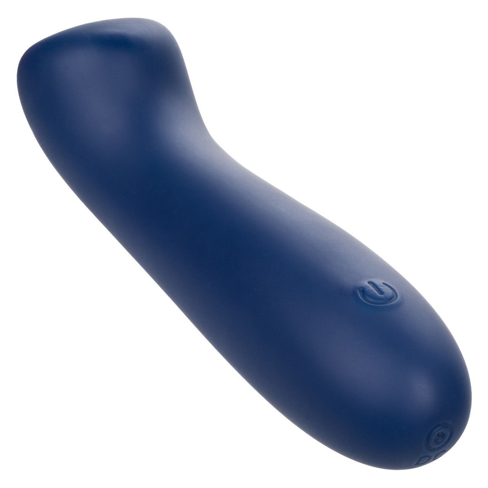 Синий вибромассажер Cashmere Satin G - 15,25 см. (Цвет: синий)