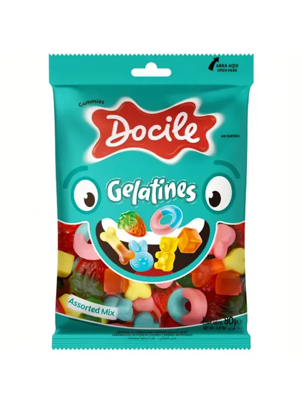 Жевательный мармелад DOCILE GELATINES MIX Микс , 80 гр , 1/24