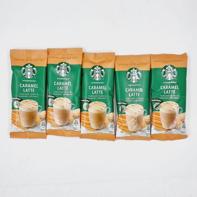 Starbucks Кофе растворимый Caramel Latte 115 г (5 пакетиков по 23 г) (Турция)