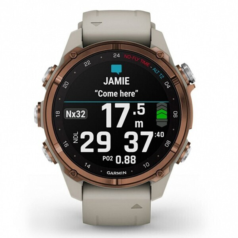 Умные часы Garmin Descent Mk3i титановый, бронзовый безель PVD/серый силиконовый ремешок 43 мм 010-02753-14