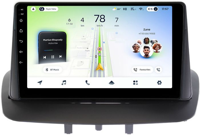 Магнитола для Renault Fluence, Megane 2009-2017 - Teyes CC4L-DTS монитор 9" IPS, Android 14, Быстрая, Snapdragon 662, CarPlay, 4G SIM-слот