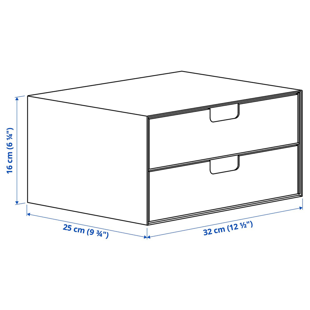 IKEA FJÄDERHARV  (ИКЕА ФЙЭДЕРХАРВ)  -  Мини-комод, 2 ящика - белый 32x25 см