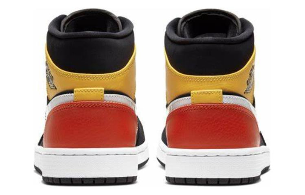 Jordan 1 Mid Black Amarillo Orange