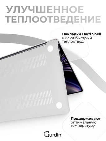 Чехол накладка Gurdini для Macbook Air 13.6" 2022 (A2681) пластик матовый White