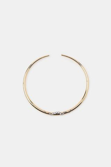 ZARA МЕТАЛЛИЧЕСКИЙ ЧОКЕР СО СТРАЗАМИ, ЗОЛОТИСТЫЙ