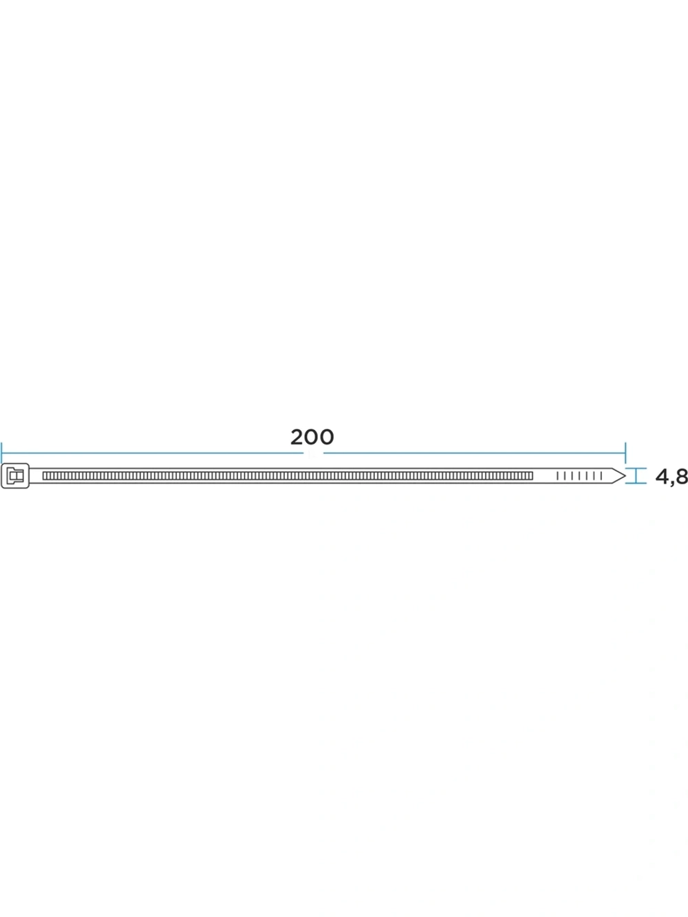 Нейлоновая кабельная стяжка PROCONNECT 200x4,8мм, черная 100 шт/уп